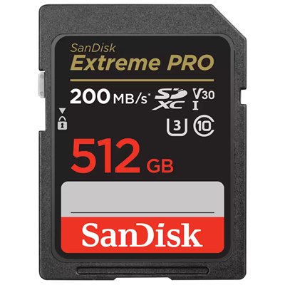 TARJETA SD 512 GB SANDISK EXTREME PRO SDXC (200 MB/SG) 4K UH SANDISK 