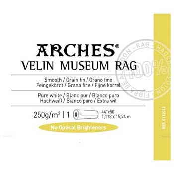 PAPEL CANSON ARCHES VELIN MUSEUM RAG 44 X15 MTS 250 GR