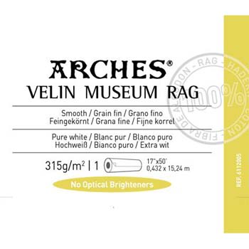 PAPEL CANSON ARCHES VELIN MUSEUM RAG 17 X15 MTS 315 GR