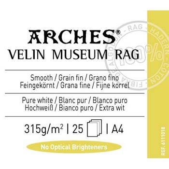 PAPEL CANSON ARCHES VELIN MUSEUM RAG A4 25H 315 GR