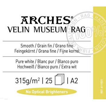 PAPEL CANSON ARCHES VELIN MUSEUM RAG A2 25H 315 GR CANSON 