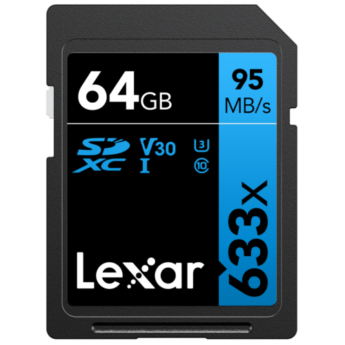 TARJETA SD 64 GB LEXAR (95 MB/S  633X) UHS-1 CLASS 10 LEXAR 
