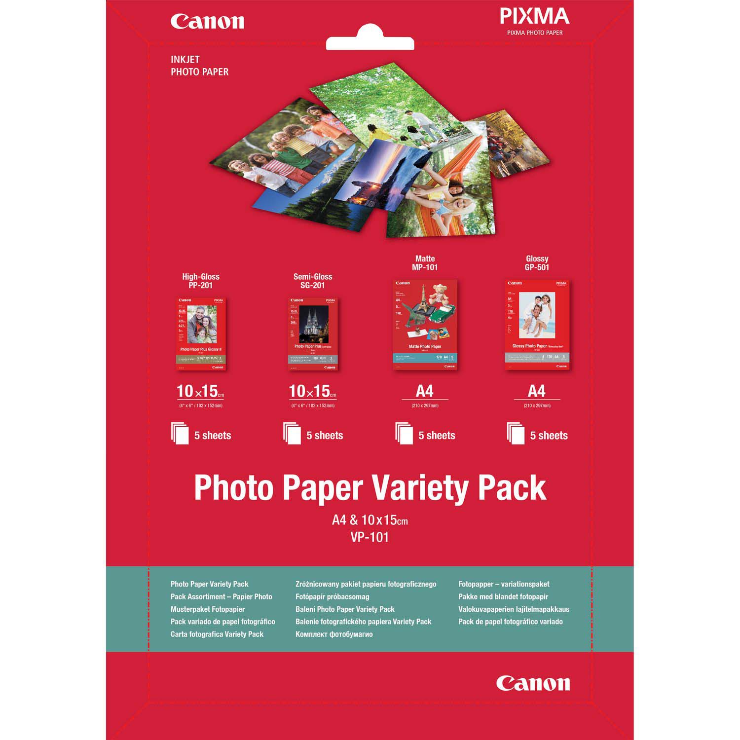 PAPEL CANON PHOTO VARIETY PACK VP-101 A4 & 10X15 CANON 