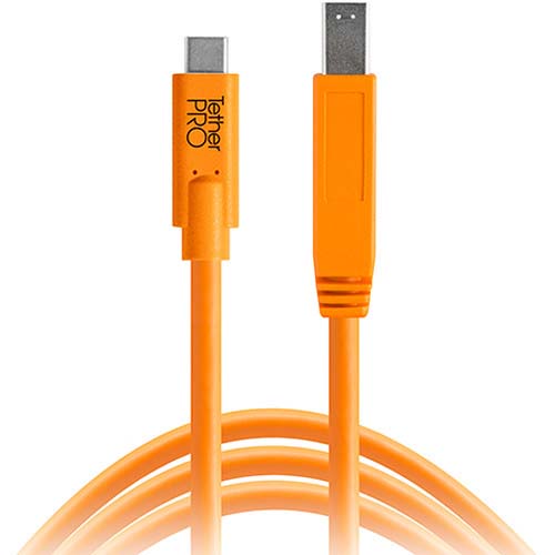CABLE TETHERPRO USB C TO 3.0 MALE B 4.6 MTS CUC3415-ORG