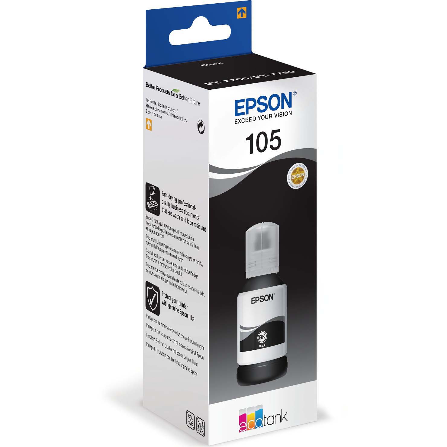 TINTA EPSON 105 NEGRO 140 ML (BK) P/ET-7700/ET7750 (T00Q1) EPSON 