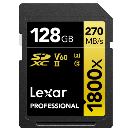 TARJETA SD 128 GB LEXAR (270MB/S 1800X) SD-XC UHS-II 4K LEXAR 