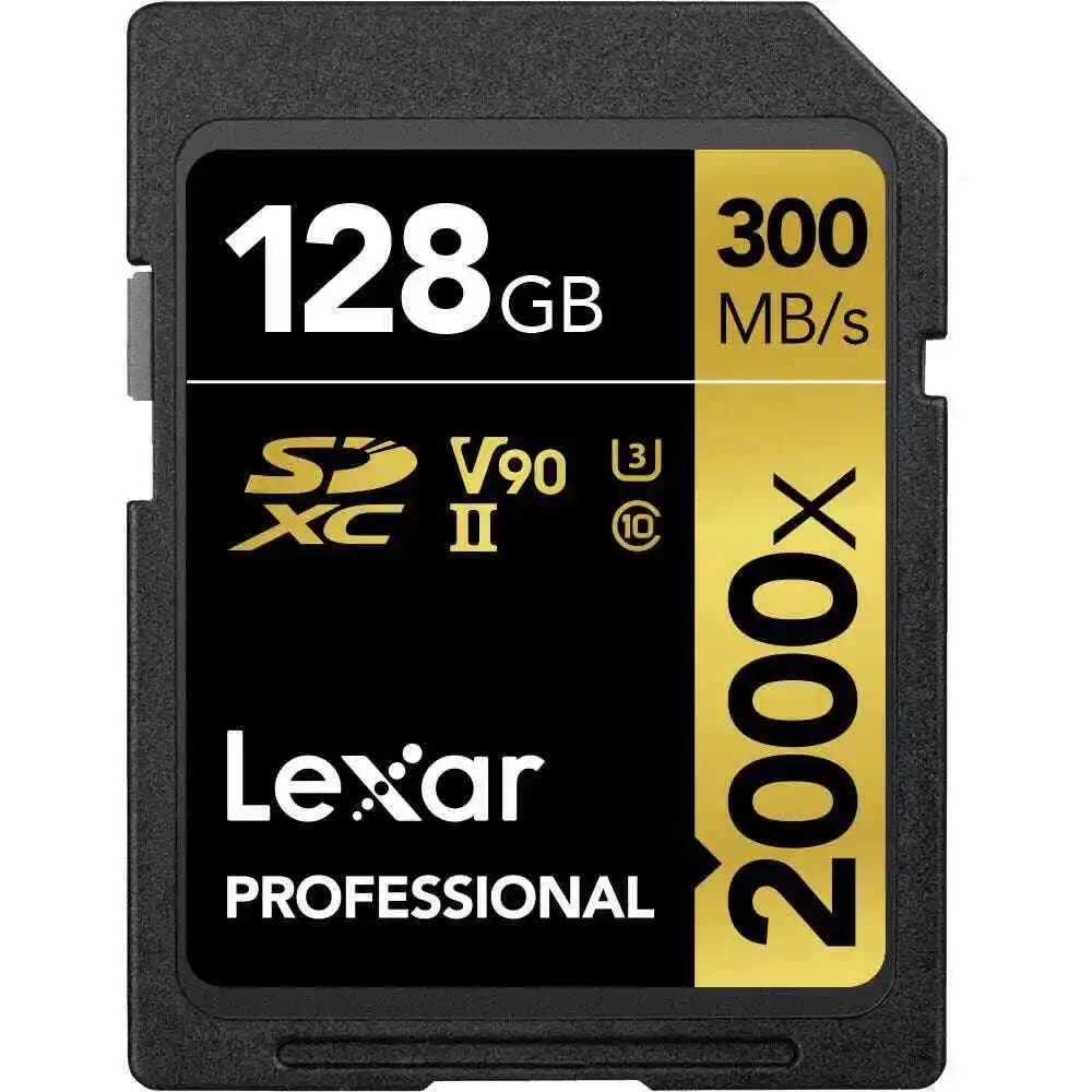 TARJETA SD 128 GB LEXAR (300MB/S 2000X) GOLD UHS-II 8K V90 LEXAR 