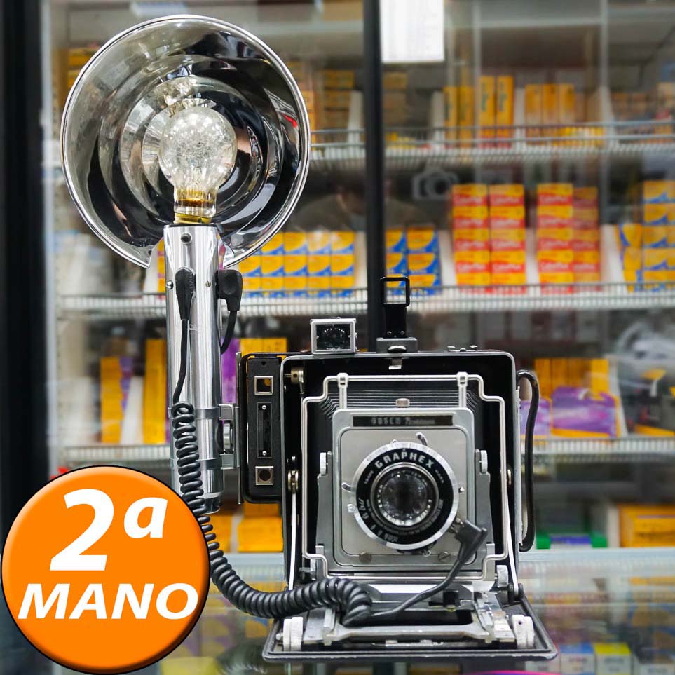 BUSCH PRESSMAN TIPO SPEED GRAPHIC 9X12 CON FLASH (2ª MANO)