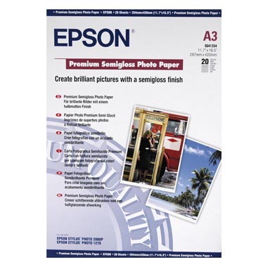 PAPEL EPSON A3 20H PREMIUM SEMIGLOSSY PHOTO PAP 251 EPSON 