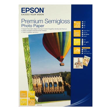 PAPEL EPSON A4 20H PREMIUM SEMIGLOSSY PH PAPER 251 G