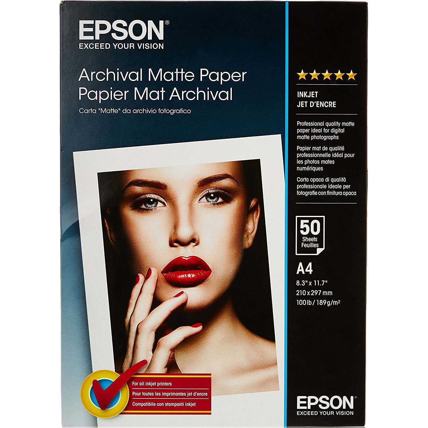 PAPEL EPSON A4 50H ARCHIVAL MATTE PAPER 189 GR