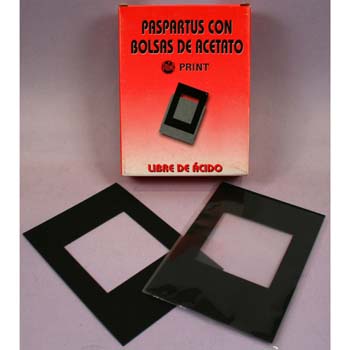 PASPARTUS PRINT 6X6 (20) EXT 9X12 CARTULINA NEGRA + BOLSA