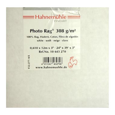 PAPEL HAHNEMUEHLE PHOTO RAG 308 GR 24\'X12 MTS HAHNEMUEHLE 