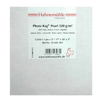 PAPEL HAHNEMUEHLE PHOTO RAG PEARL 320 GR 24\'X12MTS