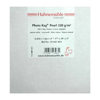 PAPEL HAHNEMUEHLE PHOTO RAG PEARL 320 GR 24\'X12MTS HAHNEMUEHLE 