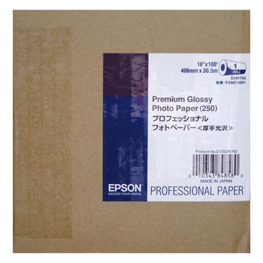 PAPEL EPSON 16\'X30 MT 250GR PREMIUM GLOSSY PHOTO PAPER