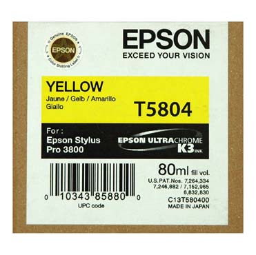 TINTA EPSON T5804 AMARILLO PARA PRO-3800-3880 80 ML EPSON 