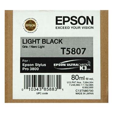 TINTA EPSON T5807 GRIS PARA PRO-3800-3880 80 ML