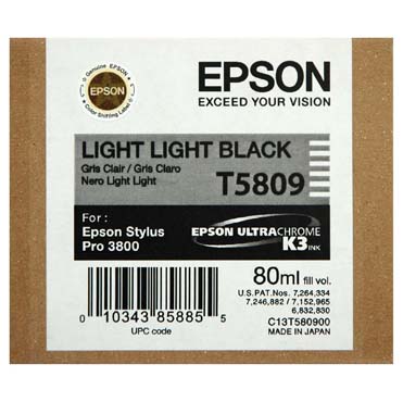 TINTA EPSON T5809 GRIS CLARO PARA PRO-3800-3880 80 ML