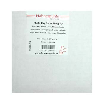 PAPEL HAHNEMUEHLE PHOTO RAG SATIN 310 GR 44\'X12 MTS