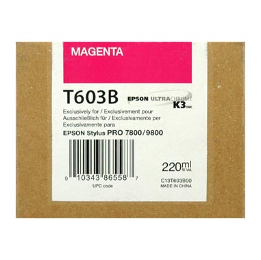 TINTA EPSON T603B MAGENTA 220 ML PARA 7800-9800