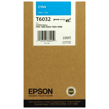 TINTA EPSON T6032 CIAN 220 ML P/ 7880-9880-7800-9800