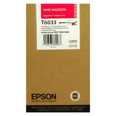 TINTA EPSON T6033 MAGENTA VIVO 220 ML P/ 7880-9880 EPSON 