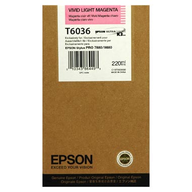 TINTA EPSON T6036 MAGENTA VIVO CLARO 220 ML P/ 7880-9880