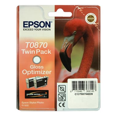 TINTA EPSON T0870 OPTIMIZ BRILLO P/R1900 (DOBLE CARTUCHO) EPSON 