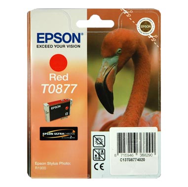 TINTA EPSON T0877 ROJO P/R1900