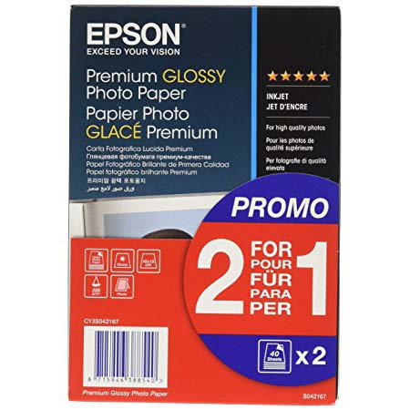 PAPEL EPSON 10X15 40H PREMIUM GLOSSY (2X1) TOTAL=80H