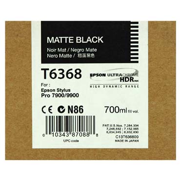 TINTA EPSON T6368 700 ML NEGRO MATE PARA 9900-7900-7890 EPSON 