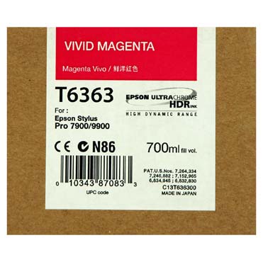 TINTA EPSON T6363 700 ML MAGENTA VIVO PARA 9900-7900-7890 EPSON 