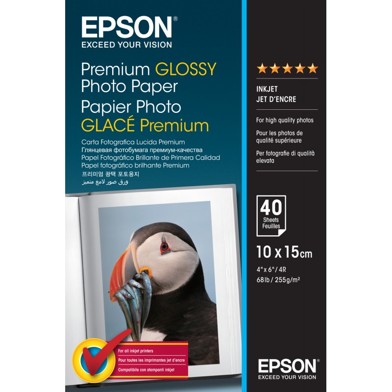 PAPEL EPSON 10X15 40H 255G PREMIUM GLOSSY