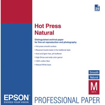 PAPEL EPSON A2 25H HOT PRESS NATURAL 330GR
