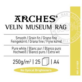PAPEL CANSON ARCHES VELIN MUSEUM RAG A4 25H 250 GR