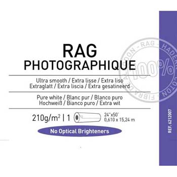 PAPEL CANSON RAG PHOTOGRAPHIQUE 24 X15 MTS 210 GR