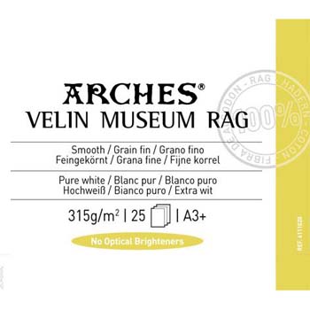 PAPEL CANSON ARCHES VELIN MUSEUM RAG A3+ 25H 315 GR
