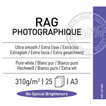 PAPEL CANSON RAG PHOTOGRAPHIQUE A3 25H 310 GR