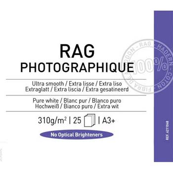 PAPEL CANSON RAG PHOTOGRAPHIQUE A3+ 25H 310 GR