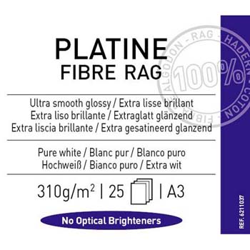 PAPEL CANSON PLATINE FIBRE RAG A3 25H 310 GR