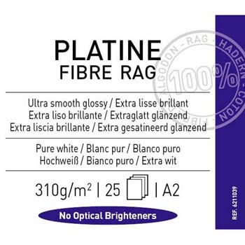 PAPEL CANSON PLATINE FIBRE RAG A2 25H 310 GR