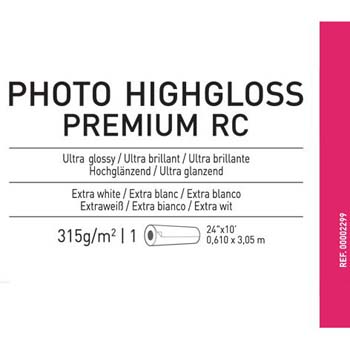 PAPEL CANSON PHOTO HIGHGLOSS PREMIUM RC 24 X3 MT 315 GR