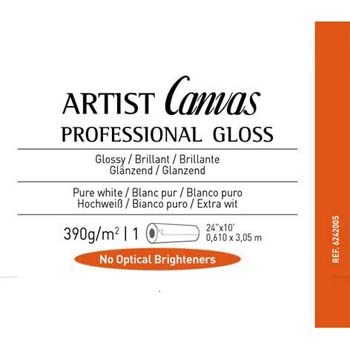 PAPEL CANSON ARTIS CANVAS PROFES GLOSS 24 X3 MT 390GR