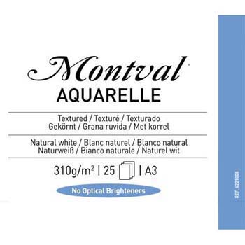 PAPEL CANSON MONTVAL AQUARELLE A3 25H 310 GR *