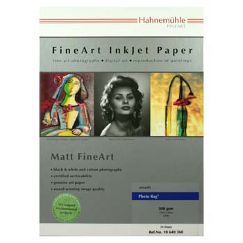 PAPEL HAHNEMUEHLE PHOTO RAG 308 GR A4 25H