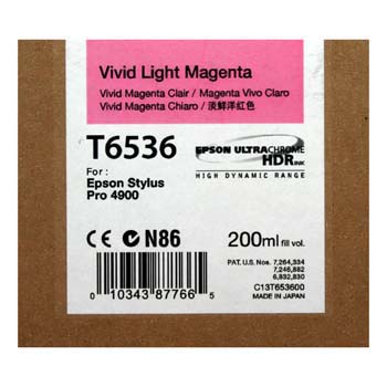 TINTA EPSON T6536 200 ML VIVID LIGHT MAGENTA PARA 4900