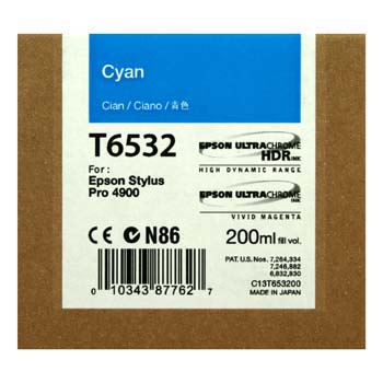 TINTA EPSON T6532 200 ML CYAN PARA 4900