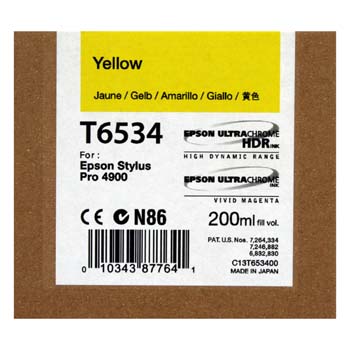 TINTA EPSON T6534 200 ML AMARILLO PARA 4900