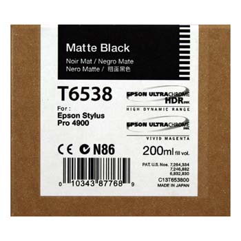 TINTA EPSON T6538 200 ML NEGRO MATTE PARA 4900